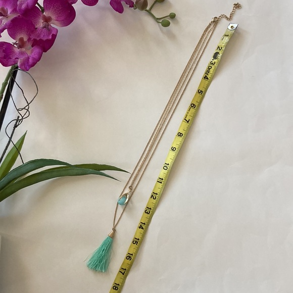 Long Layered Pendant & Tassel Necklace - Picture 5 of 7